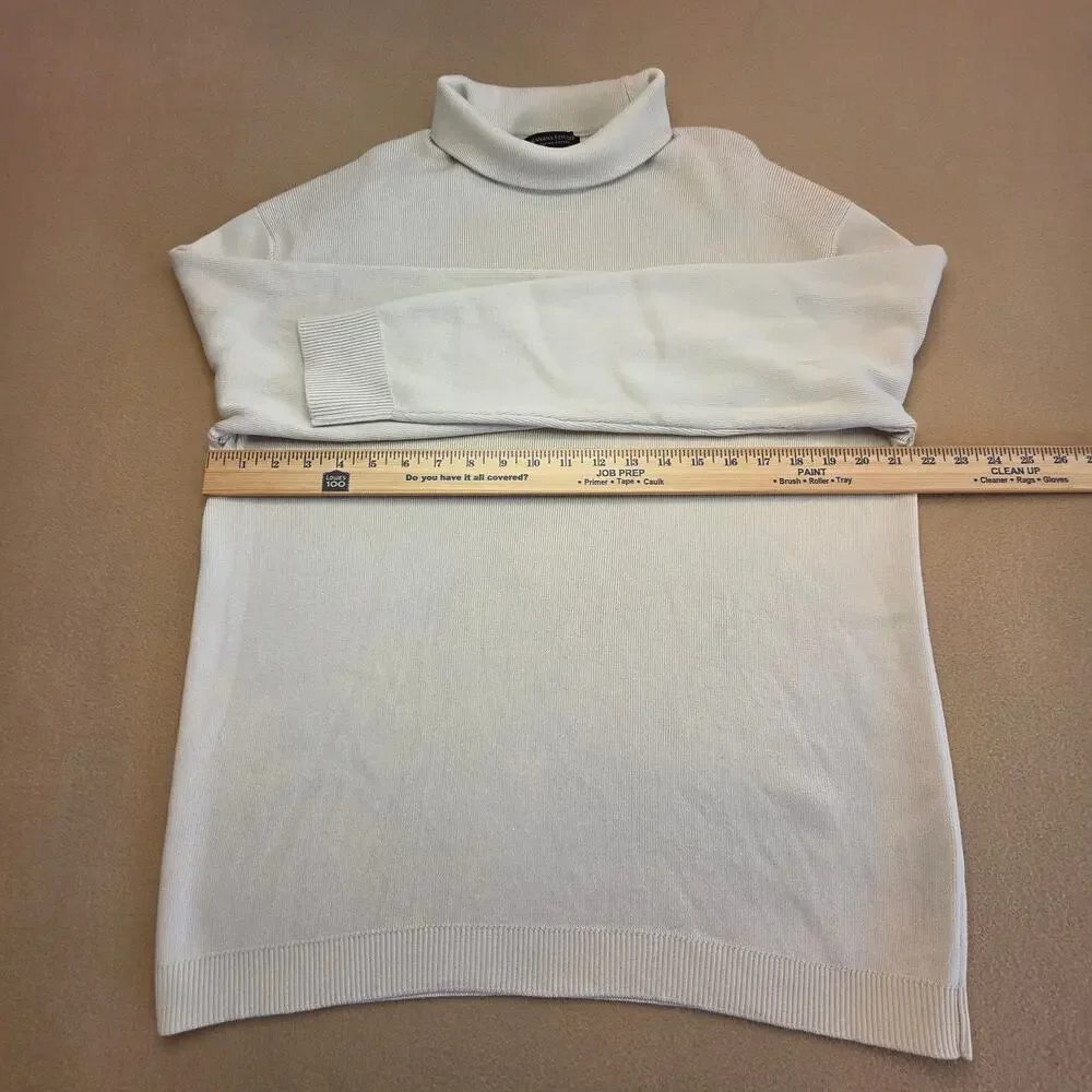 Banana Republic Supima Cotton Sportif Mock Neck Sweater Cream Sz Large